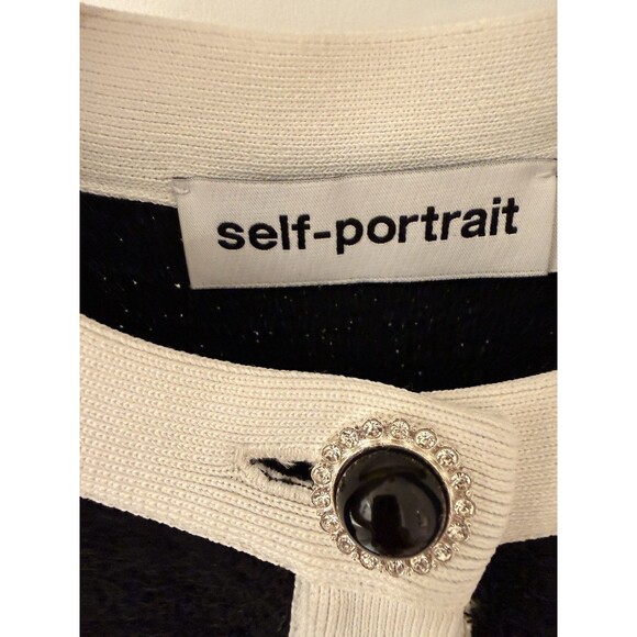 NWOT Self-Portrait BLACK FLORAL TEXTURED KNIT MIDI DRESS, special occasion dress - Picture 16 of 16